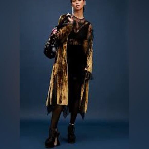 New Free People Raveena Duster Golden Combo size S - Picture 3 of 9